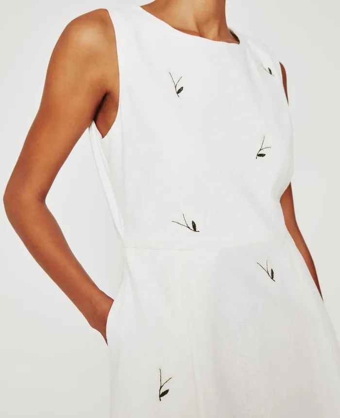 AG Jeans Libby Dress Eb Super Bloom White Linen Women Dresses and More AG Jeans Libby Dress Eb Super Bloom White Linen Women Dresses and More