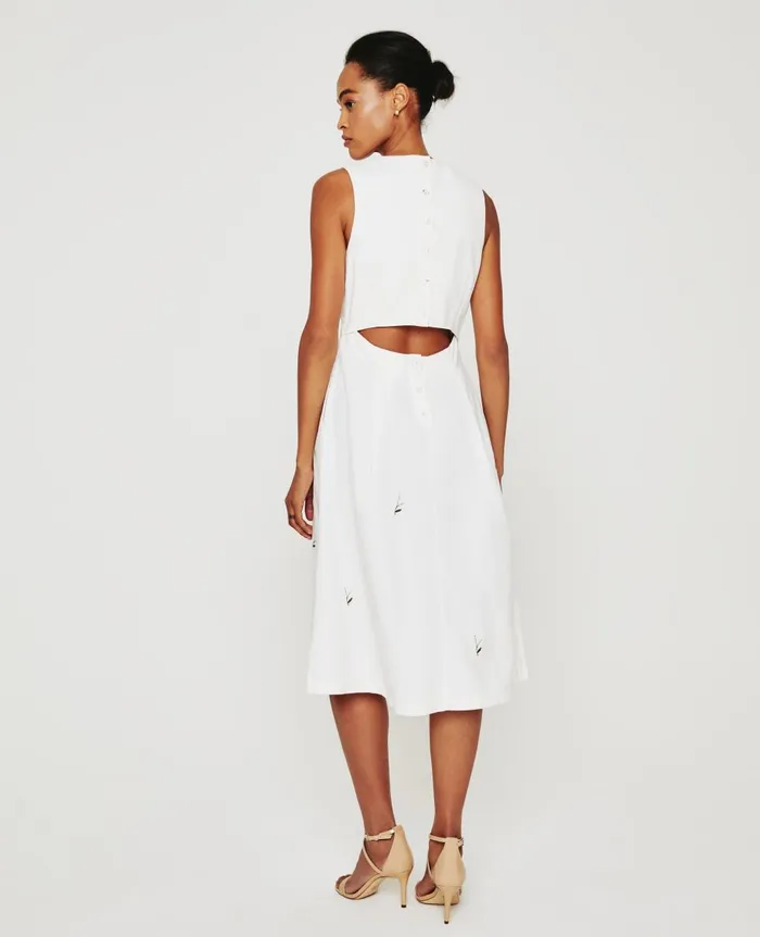 AG Jeans Libby Dress Eb Super Bloom White Linen Women Dresses and More AG Jeans Libby Dress Eb Super Bloom White Linen Women Dresses and More