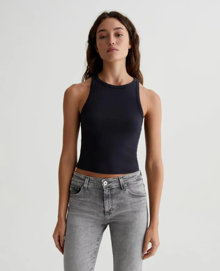 AG Jeans Olive Tank Exblack Women Tees and Tanks