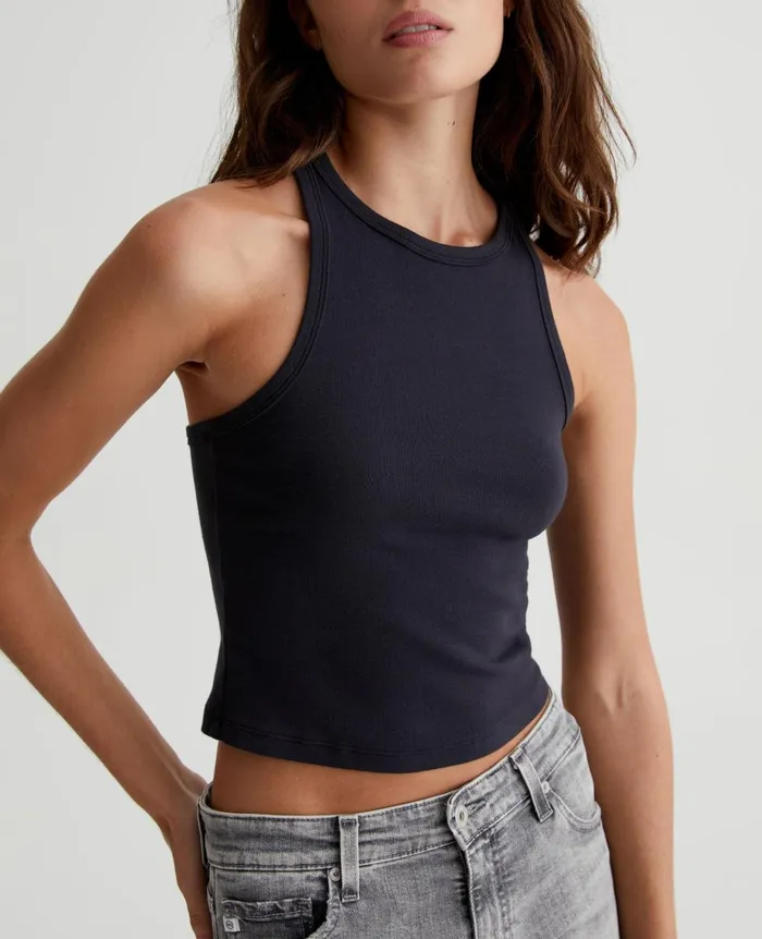 AG Jeans Olive Tank Exblack Women Tees and Tanks