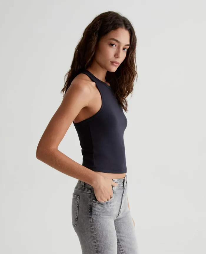 AG Jeans Olive Tank Exblack Women Tees and Tanks