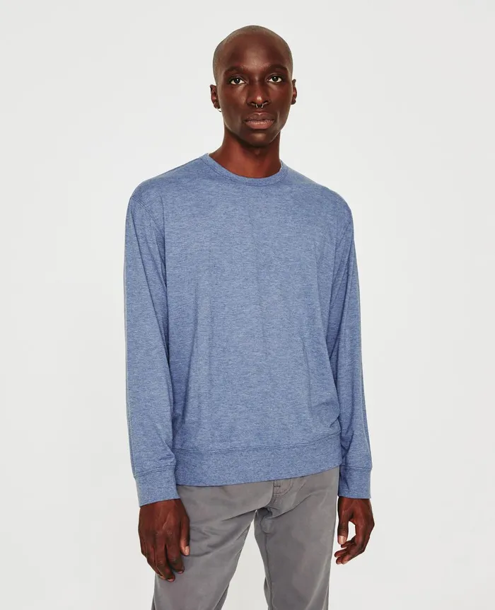 AG Jeans Wesley Pullover Heather Navy Men Tees