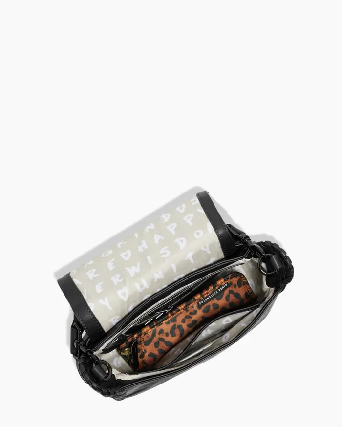 All For Love Saddle Crossbody Black With Shiny Black Women Aimee Kestenberg Crossbody Bags