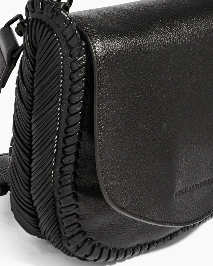 All For Love Saddle Crossbody Black With Shiny Black Women Aimee Kestenberg Crossbody Bags