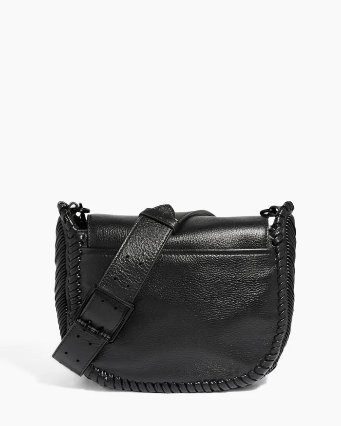 All For Love Saddle Crossbody Black With Shiny Black Women Aimee Kestenberg Crossbody Bags