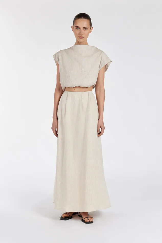 AMY NATURAL LINEN BUBBLE TOP Women DISSH Tops