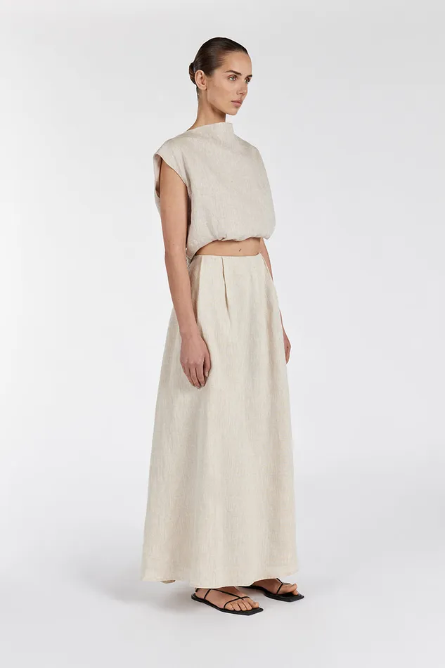 AMY NATURAL LINEN BUBBLE TOP Women DISSH Tops