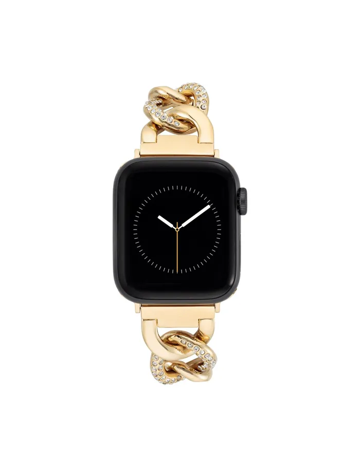 Anne Klein Chain Link Bracelet Band With Premium Crystals For Apple Watch Gold Women Accessories Anne Klein Chain Link Bracelet Band With Premium Crystals For Apple Watch Gold Women Accessories