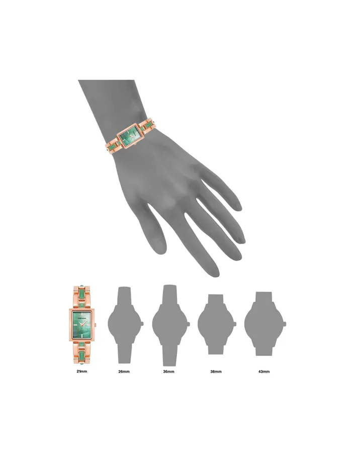 Anne Klein Gemstone Accented Bracelet Watch Aventurine Women Watches 038 Jewelry