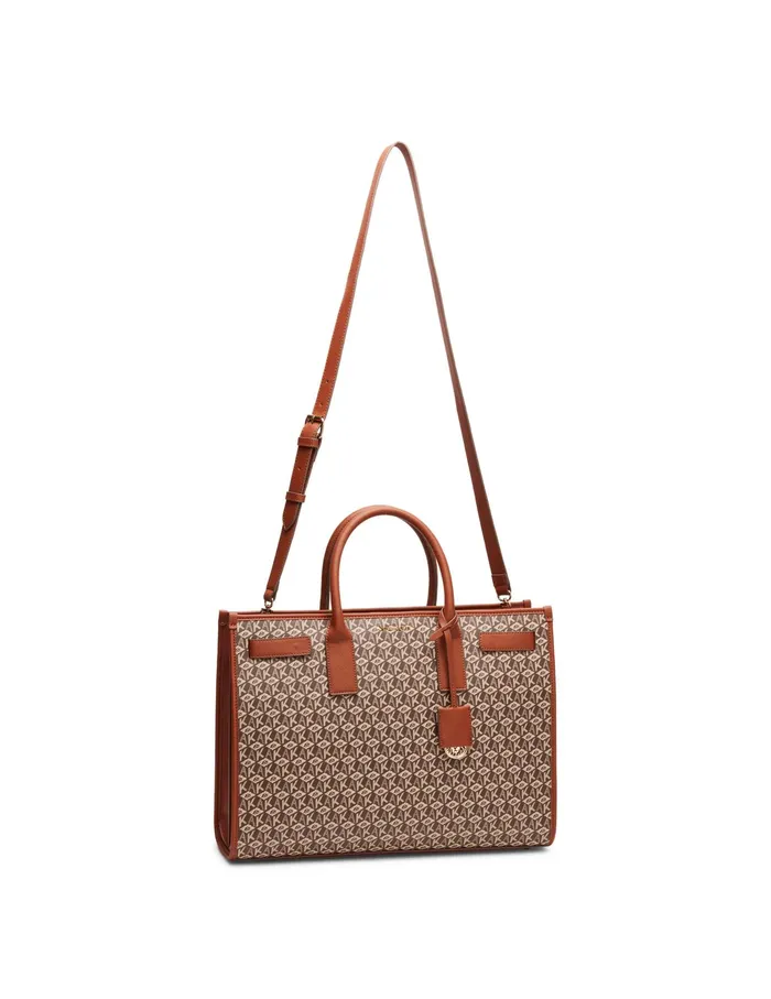 Anne Klein Large AK Cube Logo Work Tote Creambrown Women Handbags