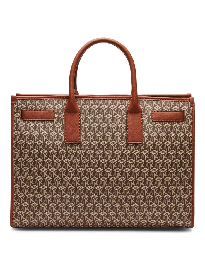 Anne Klein Large AK Cube Logo Work Tote Creambrown Women Handbags