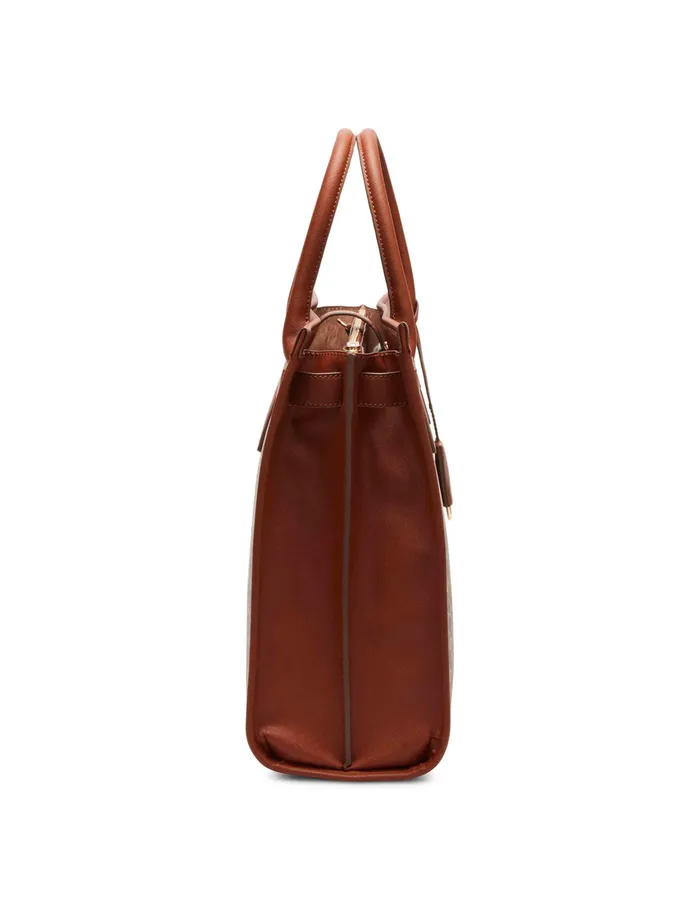 Anne Klein Large AK Cube Logo Work Tote Creambrown Women Handbags