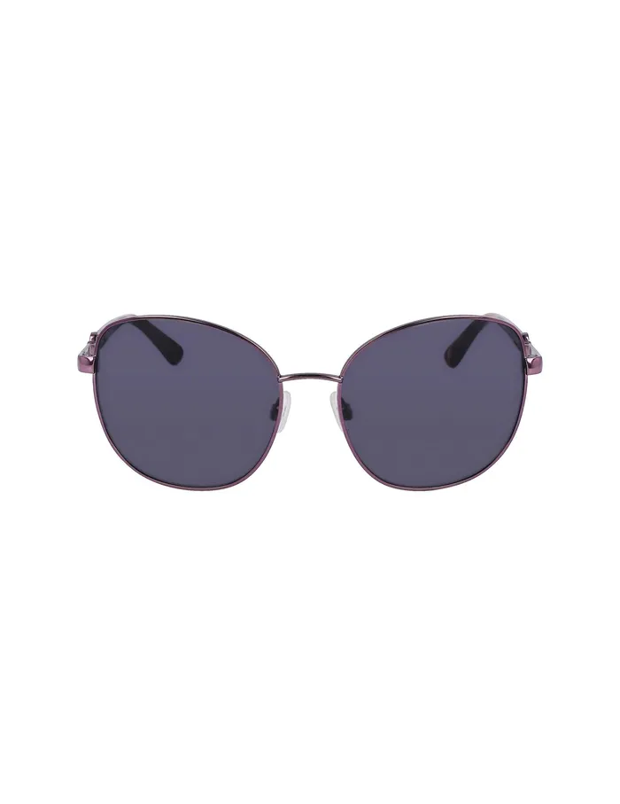 Anne Klein Metal Round Leo Sunglasses Plum Women Accessories