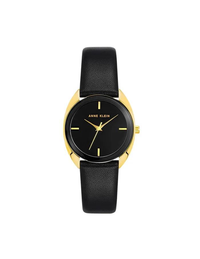 Anne Klein Modern Leather Strap Watch Goldtone Women Watches 038 Jewelry