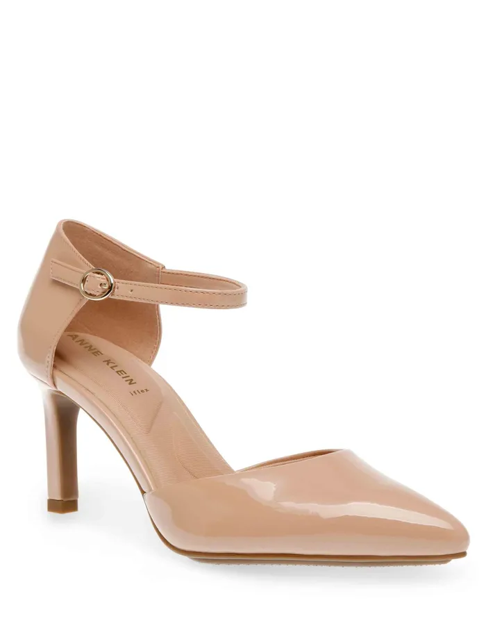 Anne Klein Rook Dress Pump Nude Patent Women Shoes