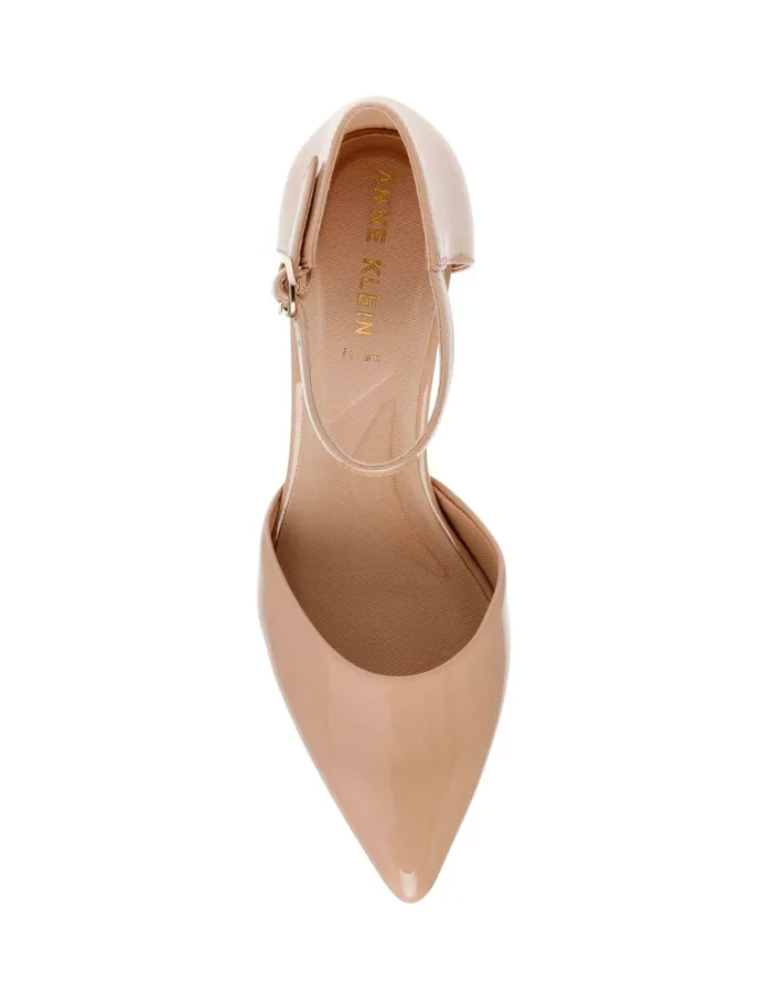 Anne Klein Rook Dress Pump Nude Patent Women Shoes