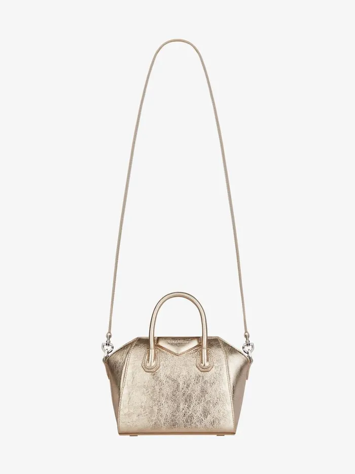 Antigona Toy Bag In Laminated Leather Dusty Goldennatural Beige Women Givenchy Micro Bags
