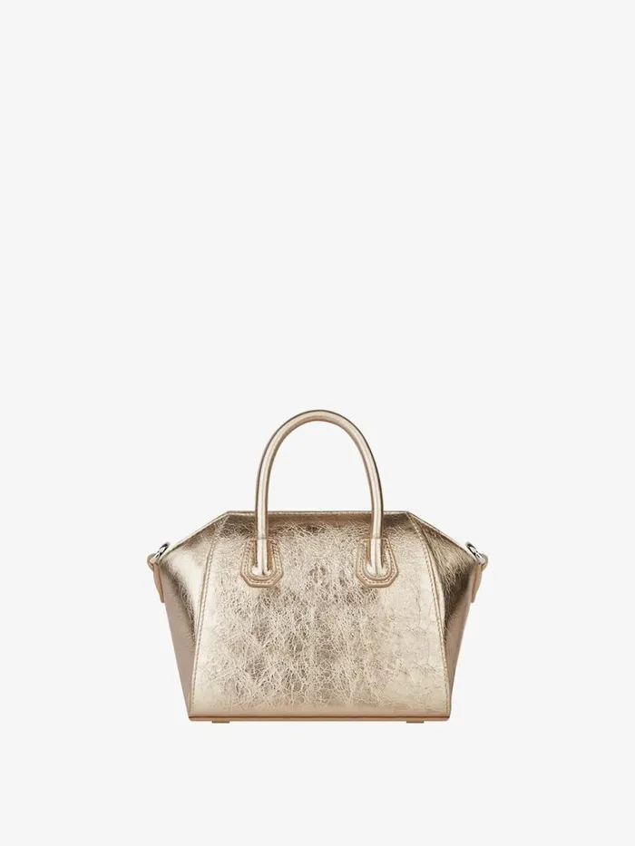 Antigona Toy Bag In Laminated Leather Dusty Goldennatural Beige Women Givenchy Micro Bags