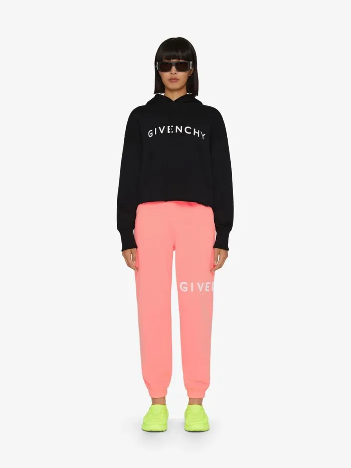Archetype Cropped Hoodie In Fleece Black Women Givenchy Sweatshirts and Hoodies