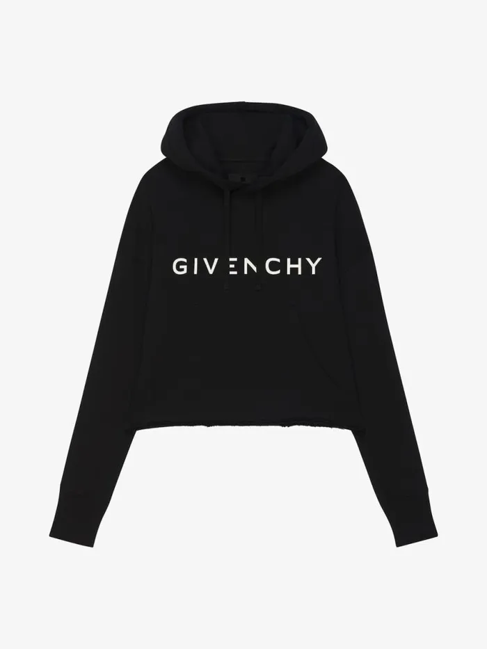 Archetype Cropped Hoodie In Fleece Black Women Givenchy Sweatshirts and Hoodies