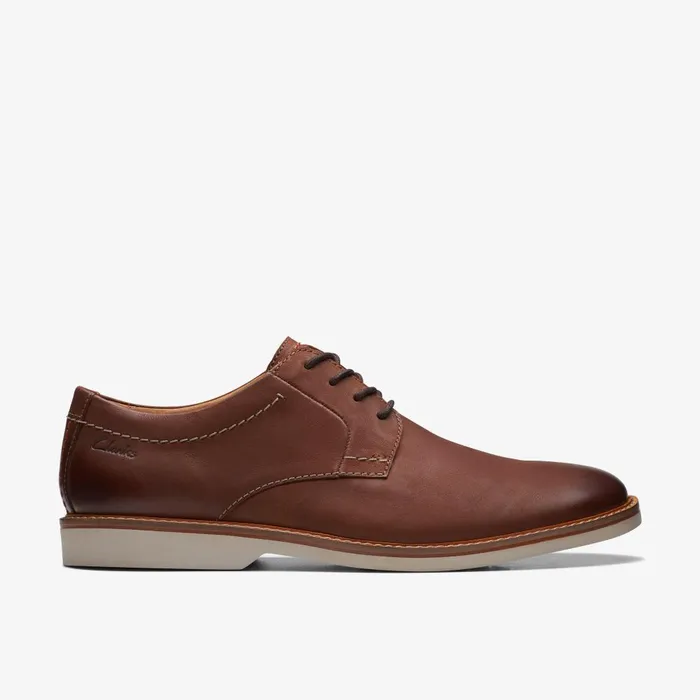 Atticus LT Lace Dark Tan Leather Men Clarks Casual Dress Shoes