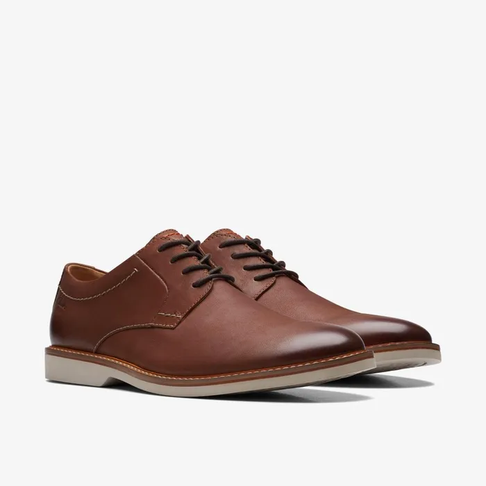 Atticus LT Lace Dark Tan Leather Men Clarks Casual Dress Shoes