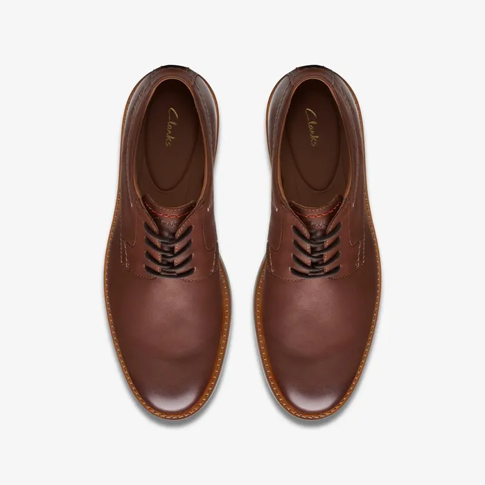 Atticus LT Lace Dark Tan Leather Men Clarks Casual Dress Shoes