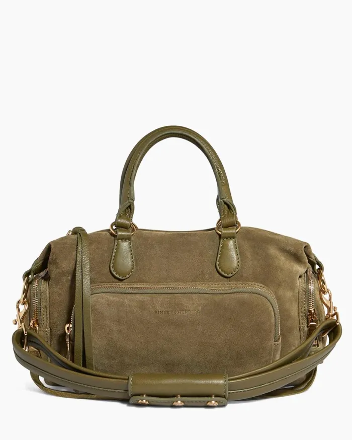 Away We Go Satchel Kelp Suede Women Aimee Kestenberg Satchels
