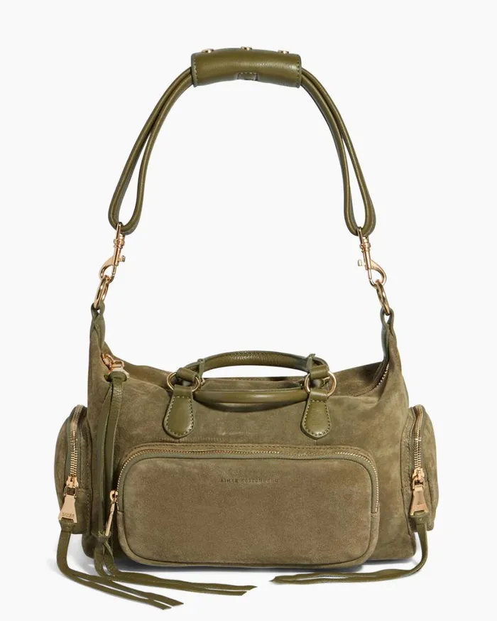 Away We Go Satchel Kelp Suede Women Aimee Kestenberg Satchels
