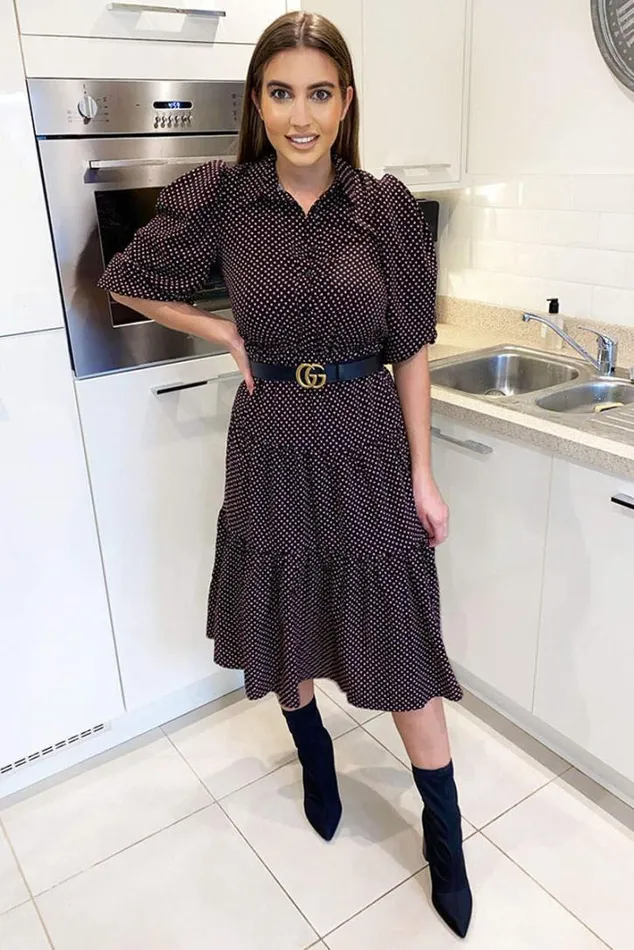 AX Paris Black Square Printed Button Up Swing Dress Midi Dresses
