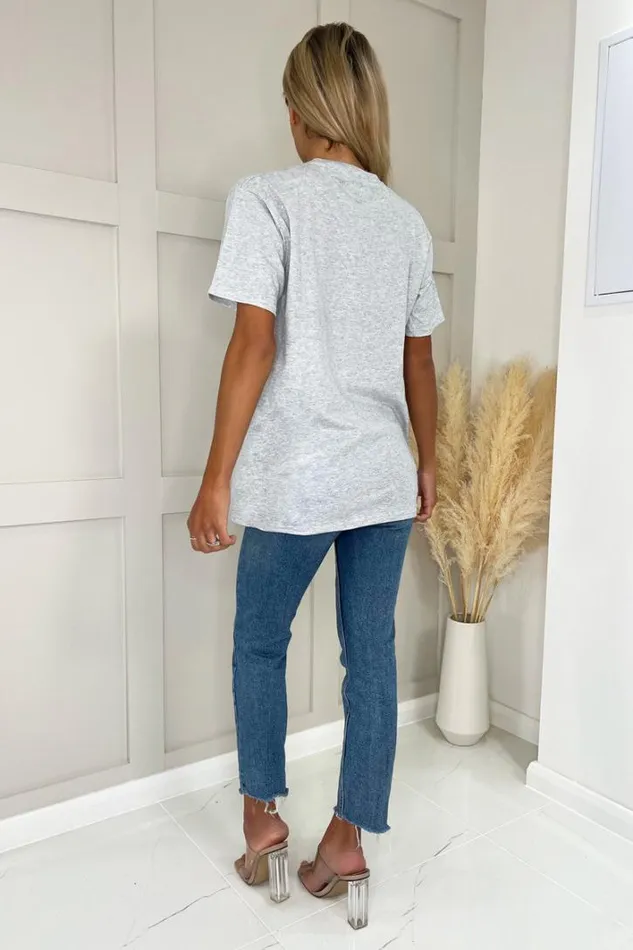 AX Paris Grey Obsessed Slogan TShirt Tops