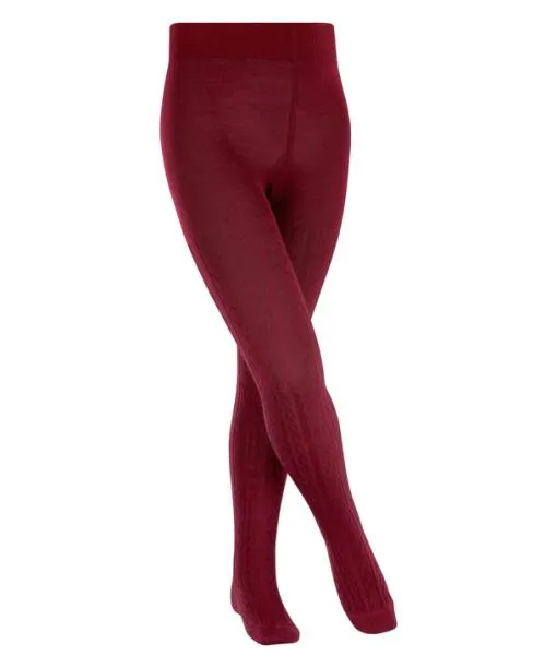 Babies and Kids Cable Kids Tights Merlot FALKE Tights and Leggings