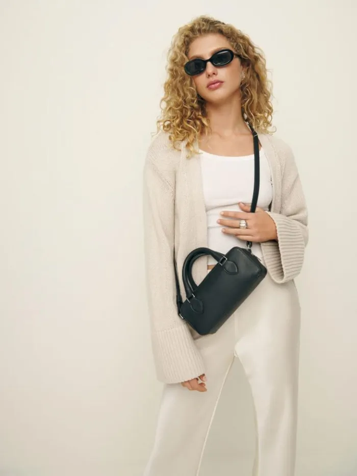 Bags The Reformation Patrizia Crossbody Bag Black Leather