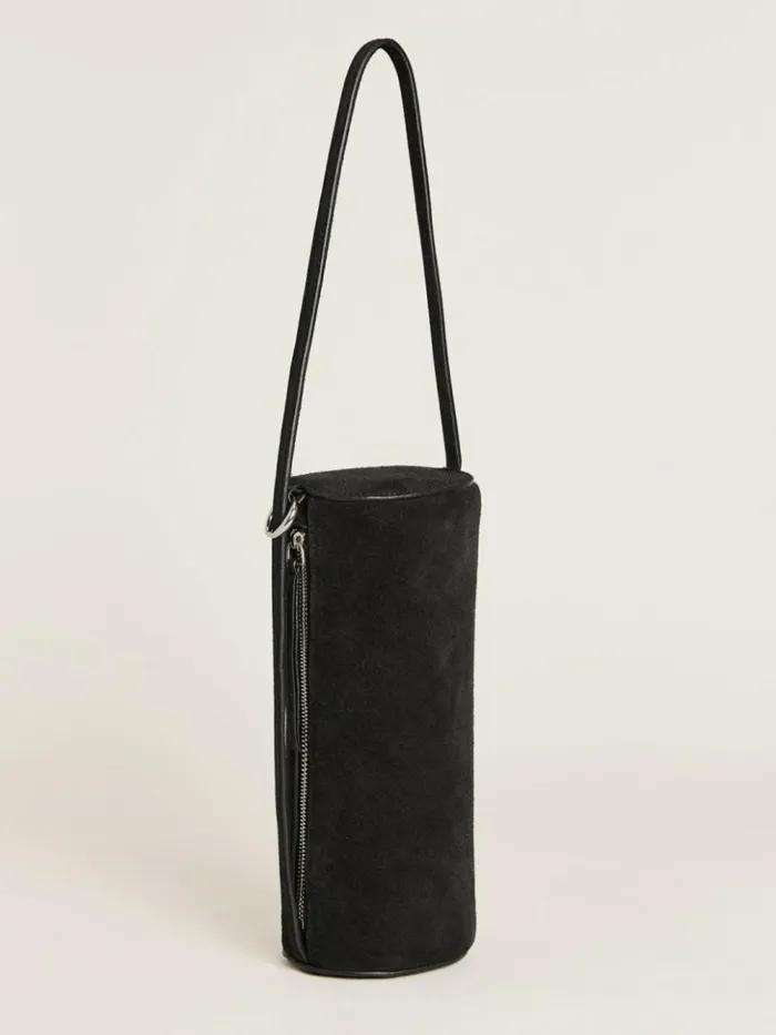 Bags The Reformation Simona Cylinder Bag Black Suede
