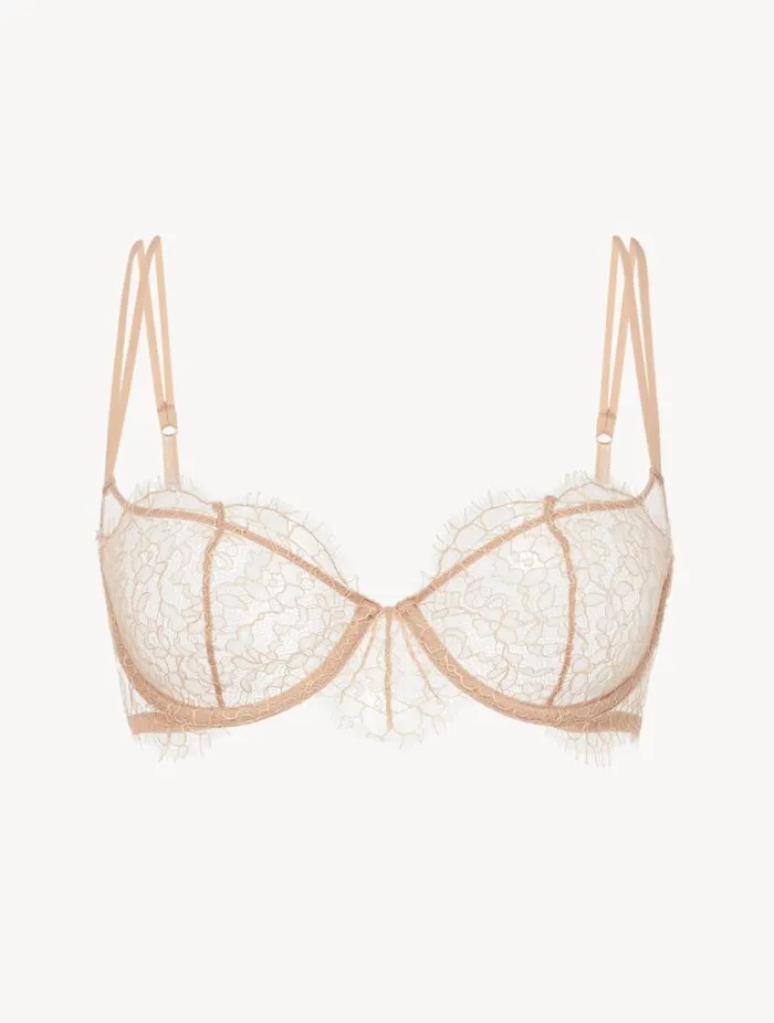 Balconette Bra With Lace In Oak Blush Lingerie La Perla Balconette