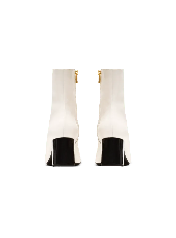 Balmain Boots Women Edna Ankle Boots In Twotone Leather White
