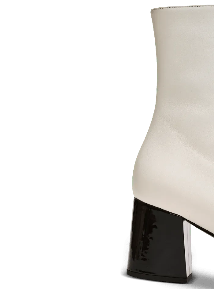Balmain Boots Women Edna Ankle Boots In Twotone Leather White
