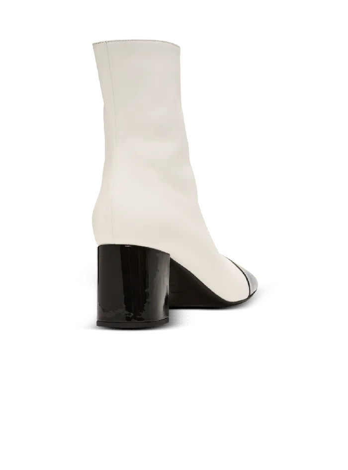 Balmain Boots Women Edna Ankle Boots In Twotone Leather White