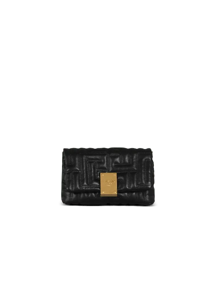 Balmain Crossbody Bags Women 1945 Soft Quilted Leather Mini Bag Black