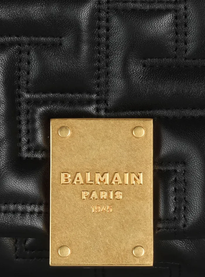 Balmain Crossbody Bags Women 1945 Soft Quilted Leather Mini Bag Black