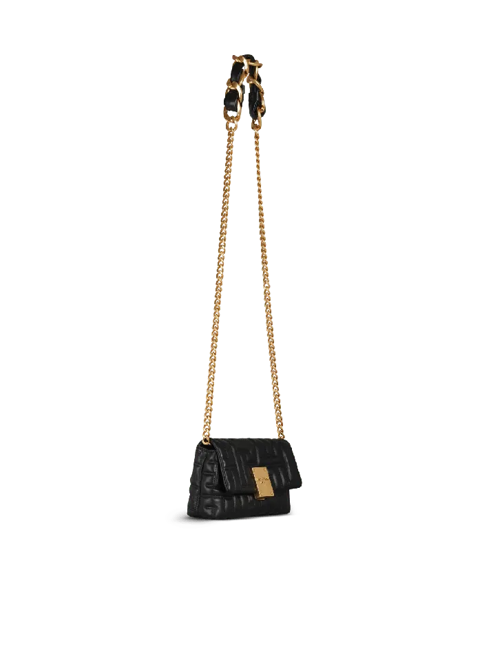 Balmain Crossbody Bags Women 1945 Soft Quilted Leather Mini Bag Black