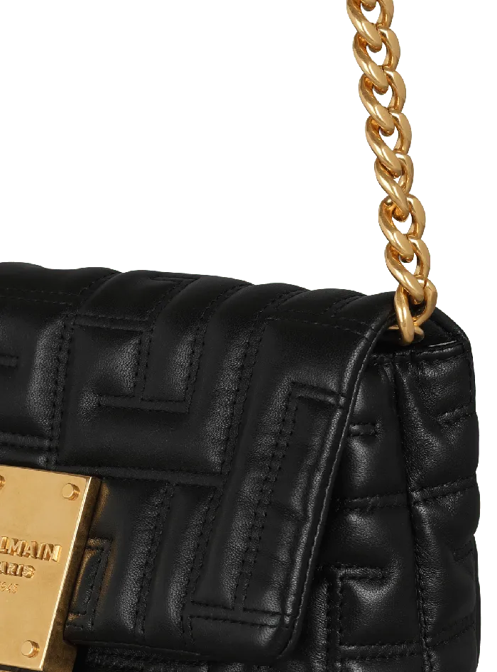 Balmain Crossbody Bags Women 1945 Soft Quilted Leather Mini Bag Black