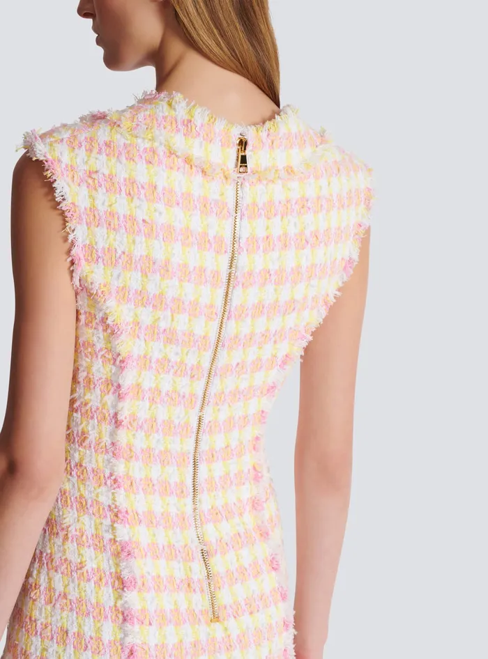 Balmain Dresses Women Miami Tweed Dress With Buttons Multicolor
