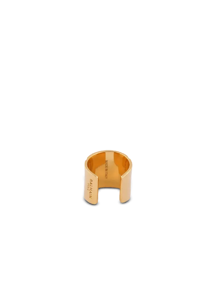 Balmain Fashion Jewelry Men Tubular PB Ring Gold