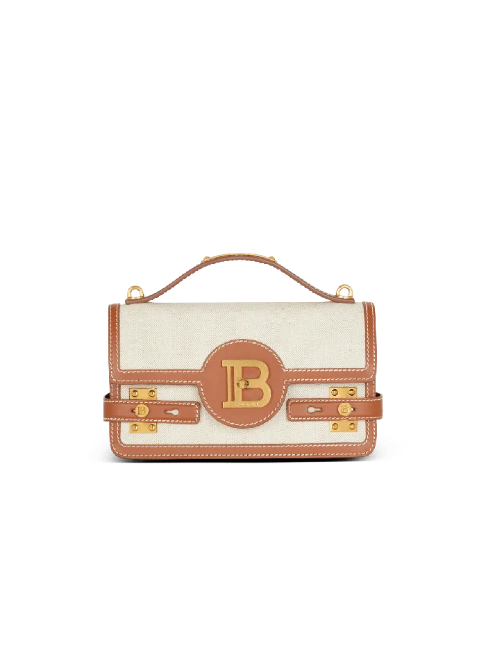 Balmain Handbags Women BBuzz 24 Canvas And Leather Bag Beige