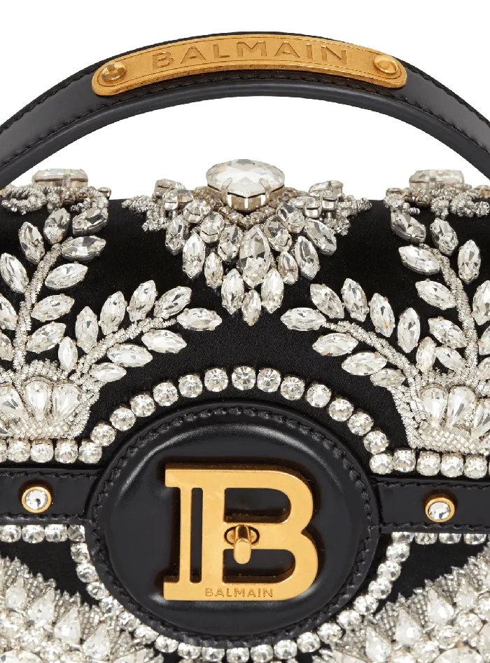 Balmain Handbags Women BBuzz Dynasty Bag In Embroidered Satin Black