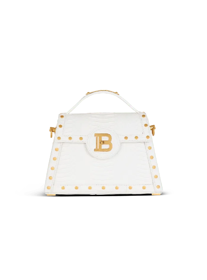 Balmain Handbags Women BBuzz Dynasty Bag In Snakeskin Leather White