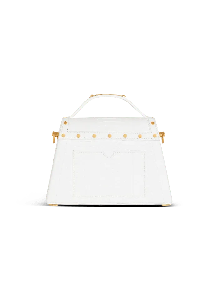 Balmain Handbags Women BBuzz Dynasty Bag In Snakeskin Leather White