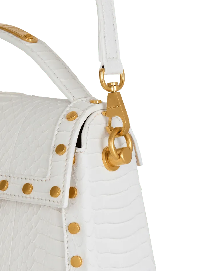 Balmain Handbags Women BBuzz Dynasty Bag In Snakeskin Leather White
