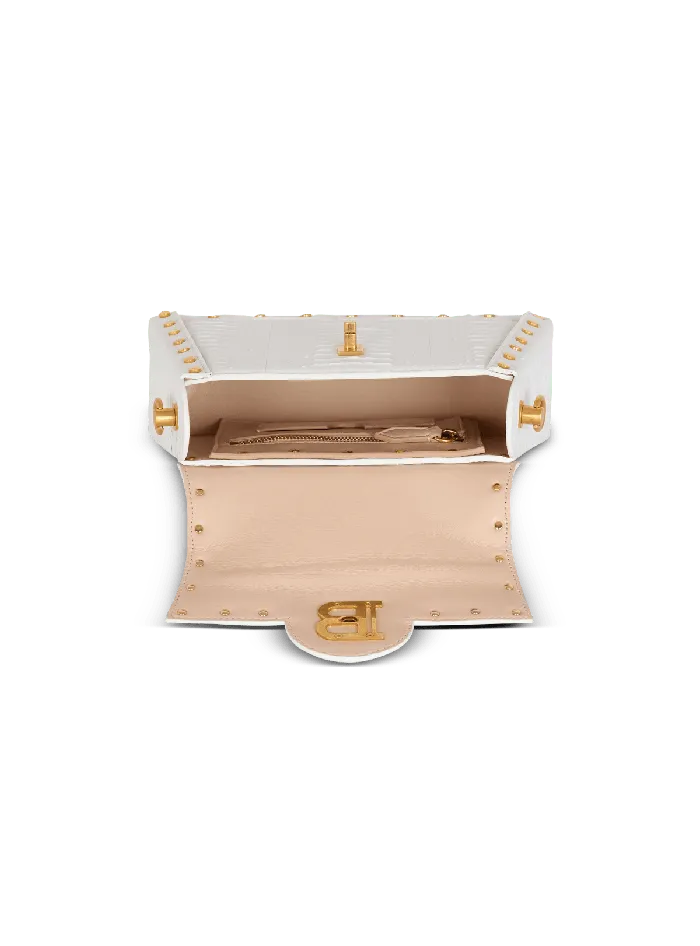 Balmain Handbags Women BBuzz Dynasty Bag In Snakeskin Leather White